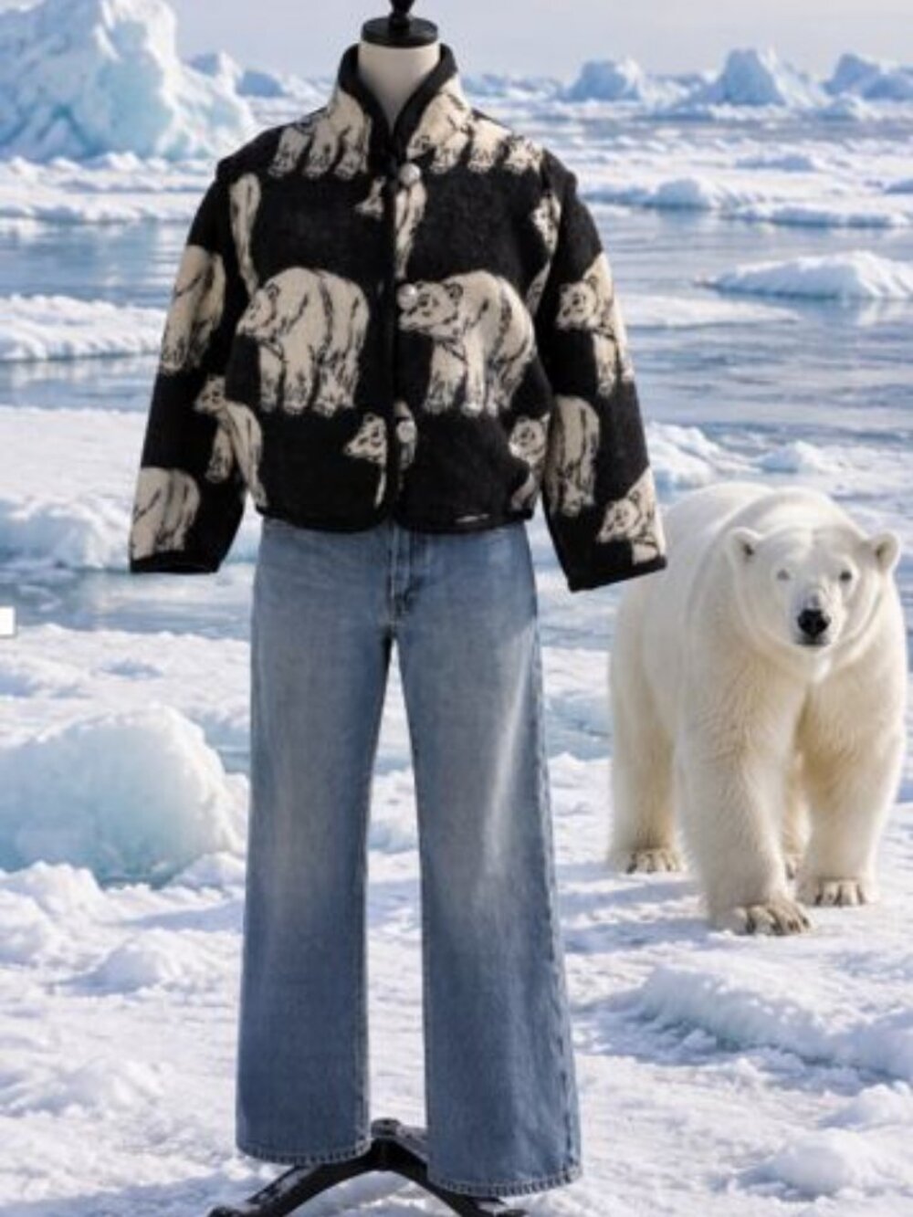 Legacy Collection Polar Bear Wool Crop Coat • Reversible